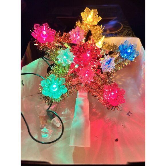 Vtg New Old Stock YULE GLO 11 Light Tree Top Star Perfect Condition Extra Bulb - Picture 4 of 13